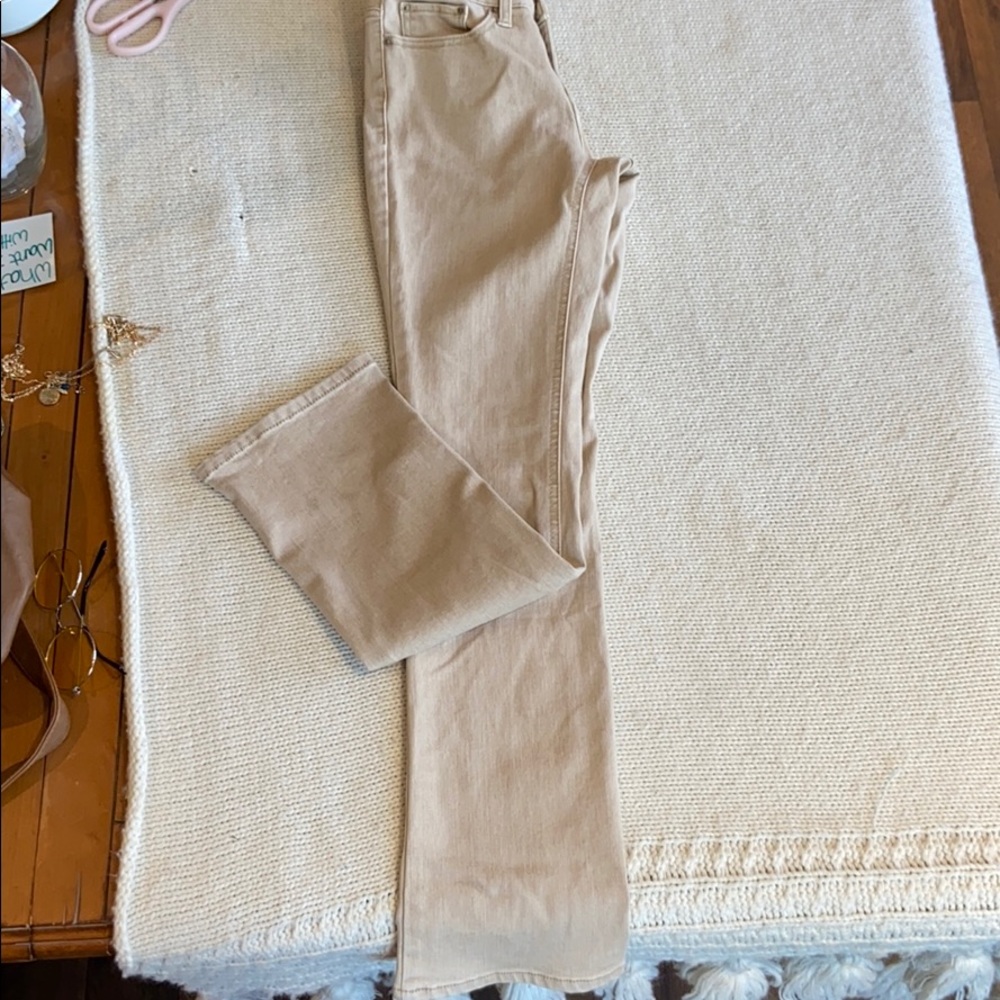 Cream bootcut pants
